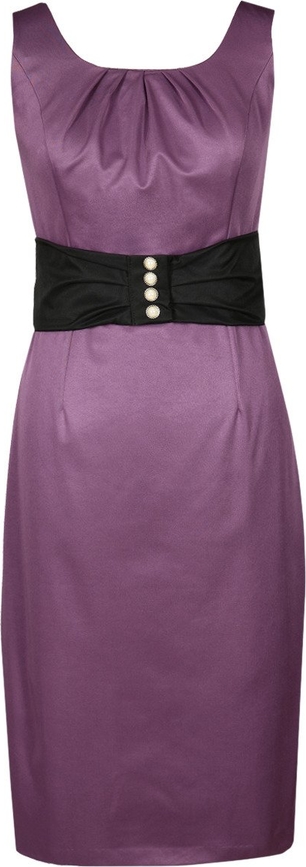 Fioletowa sukienka Fokus w stylu casual ołówkowa bez rękawów