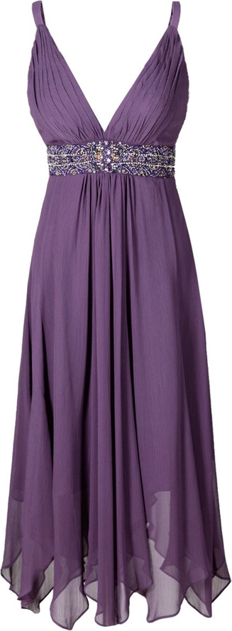 Fioletowa sukienka Fokus w stylu glamour z szyfonu