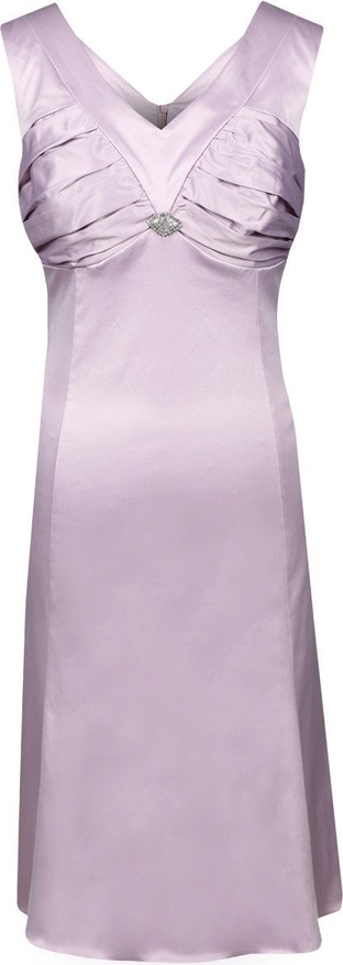 Fioletowa sukienka Fokus w stylu klasycznym rozkloszowana midi