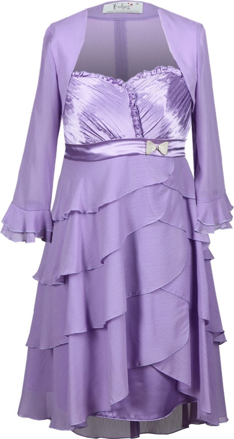 Fioletowa sukienka Fokus z dekoltem w karo