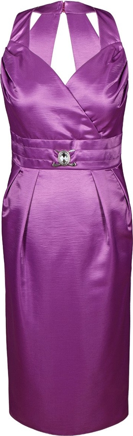 Fioletowa sukienka Fokus z dekoltem w kształcie litery v ołówkowa