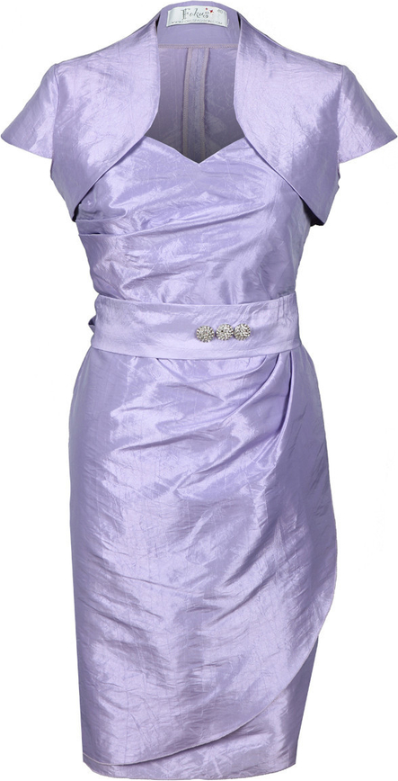 Fioletowa sukienka Fokus z krótkim rękawem midi asymetryczna