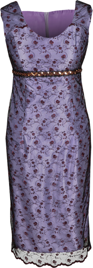 Fioletowa sukienka Fokus z okrągłym dekoltem midi