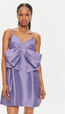Fioletowa sukienka Fracomina mini na ramiączkach z dekoltem w kształcie litery v