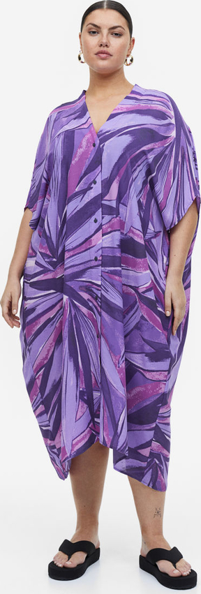 Fioletowa sukienka H & M w stylu casual midi