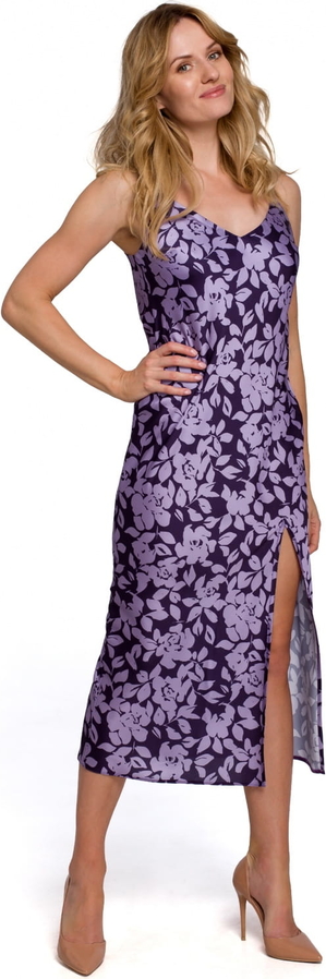 Fioletowa sukienka Makover na ramiączkach