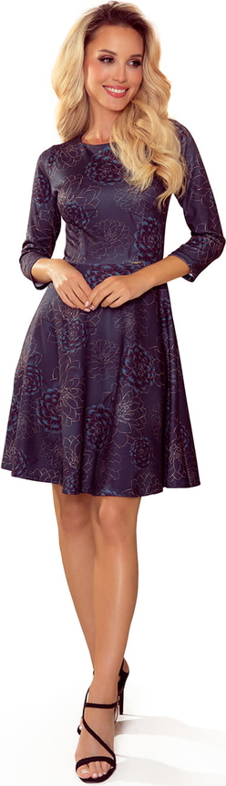 Fioletowa sukienka NUMOCO z długim rękawem