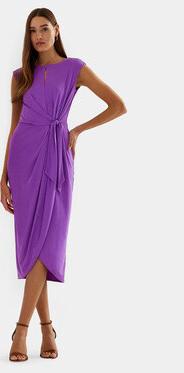 Fioletowa sukienka Ralph Lauren z okrągłym dekoltem