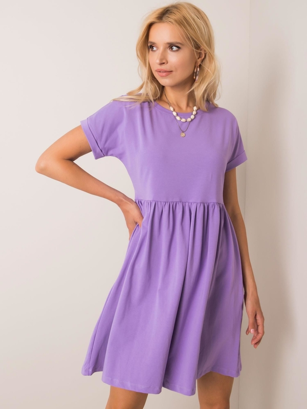 Fioletowa sukienka Sheandher.pl z bawełny w stylu casual