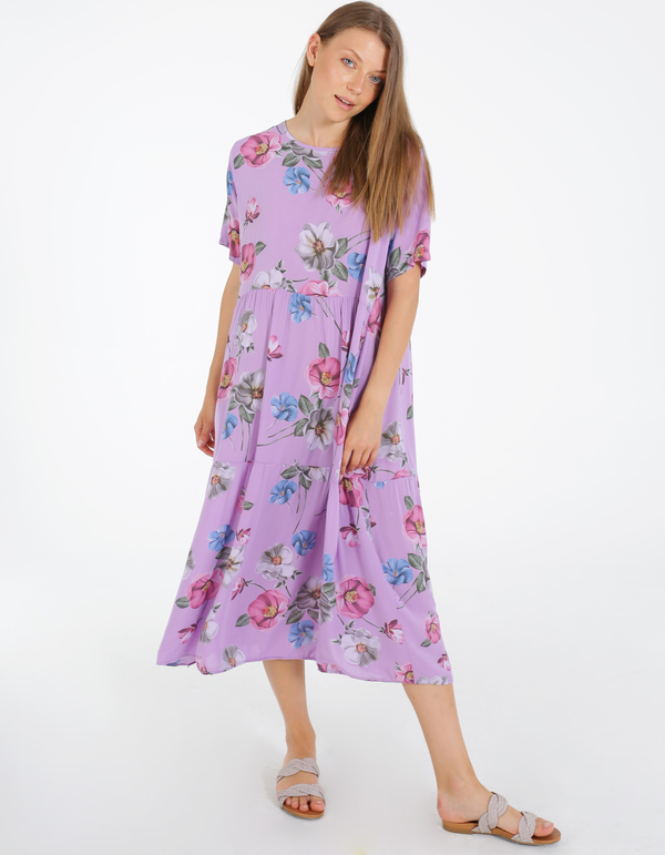 Fioletowa sukienka Unisono w stylu casual