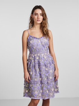 Fioletowa sukienka YAS na ramiączkach z dekoltem w kształcie litery v w stylu casual