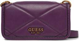 Fioletowa torebka Guess średnia w młodzieżowym stylu matowa