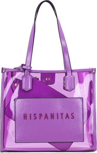 Fioletowa torebka Hispanitas w wakacyjnym stylu matowa na ramię