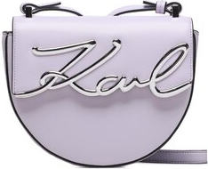 Fioletowa torebka Karl Lagerfeld matowa na ramię w młodzieżowym stylu
