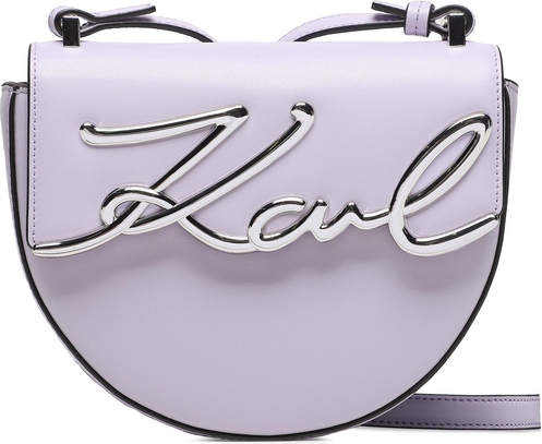 Fioletowa torebka Karl Lagerfeld średnia matowa
