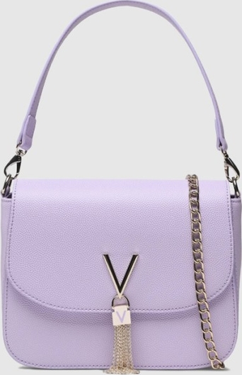Fioletowa torebka Valentino by Mario Valentino w stylu glamour średnia matowa