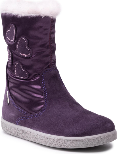 Fioletowe buty dziecięce zimowe Imac z zamszu dla dziewczynek