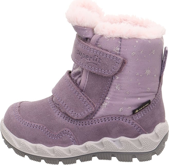 Fioletowe buty dziecięce zimowe Superfit dla dziewczynek na rzepy