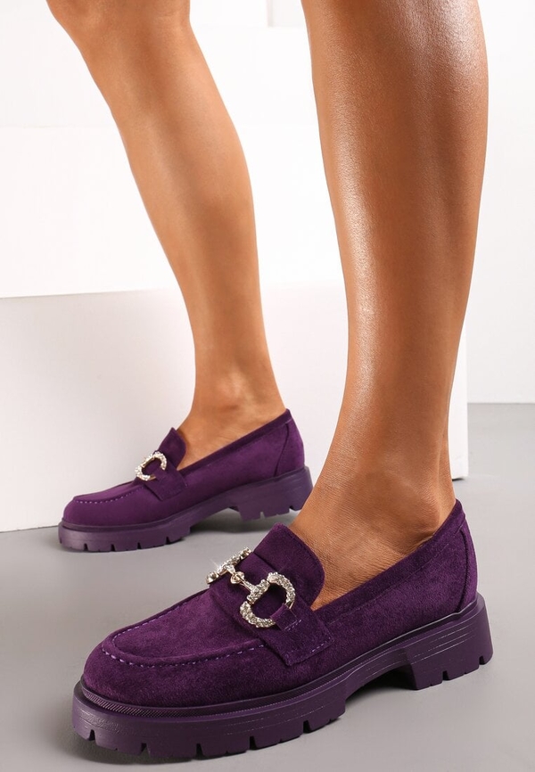 Fioletowe buty Renee z płaską podeszwą