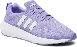 Fioletowe buty sportowe Adidas sznurowane w sportowym stylu