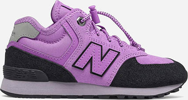 Fioletowe buty sportowe dziecięce New Balance na rzepy dla dziewczynek