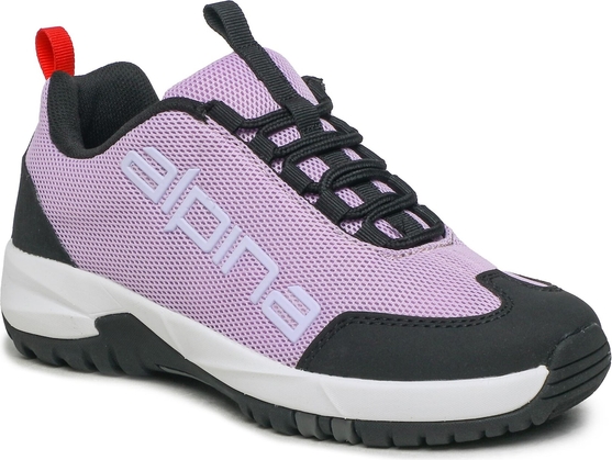 Fioletowe buty trekkingowe Alpina sznurowane z płaską podeszwą