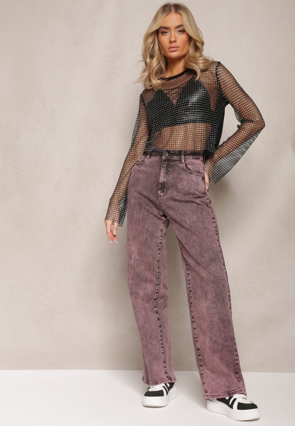 Fioletowe jeansy Renee w stylu casual