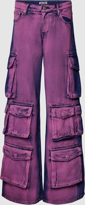 Fioletowe jeansy Review z bawełny