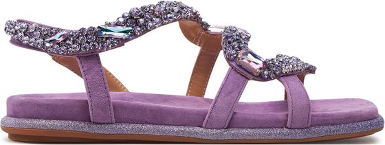 Fioletowe sandały Alma en Pena z klamrami w stylu casual
