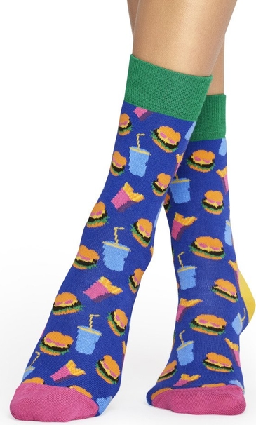 Fioletowe skarpetki Happy Socks z bawełny w stylu casual