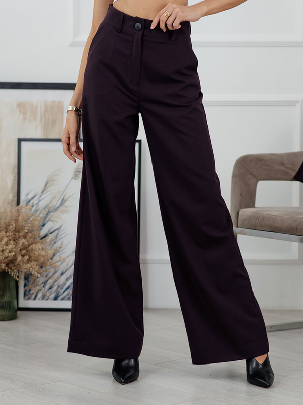 Fioletowe spodnie Azuri w stylu retro