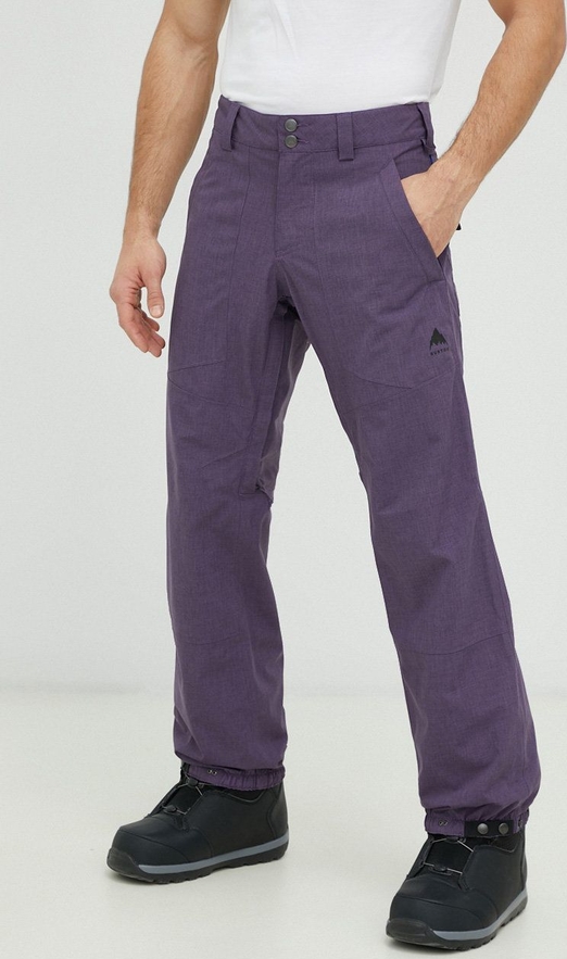 Fioletowe spodnie Burton w sportowym stylu