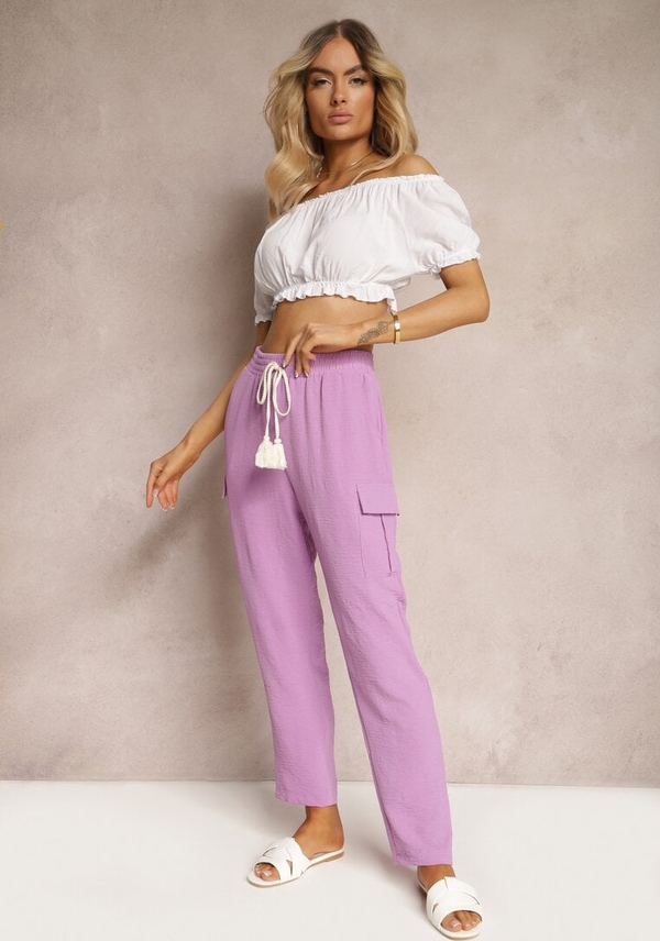 Fioletowe spodnie Renee w stylu casual