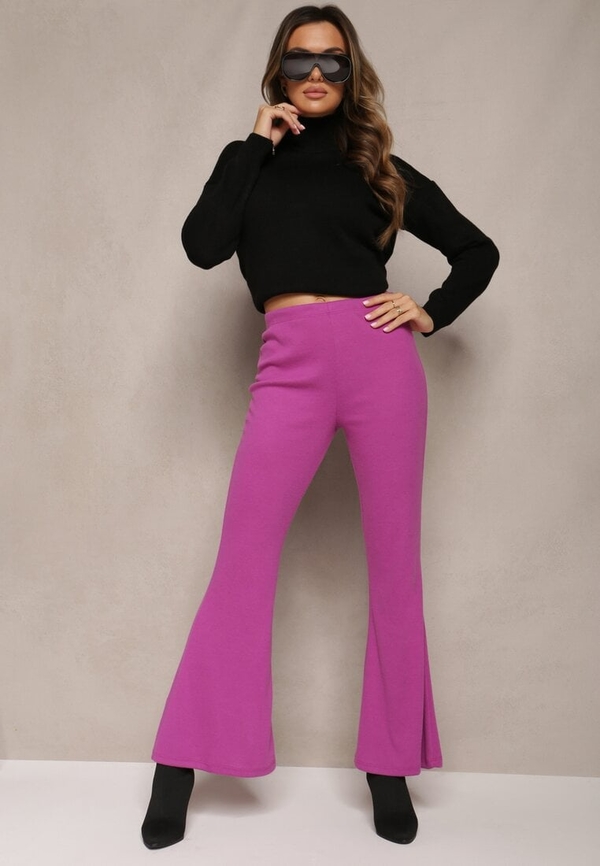 Fioletowe spodnie Renee w stylu retro