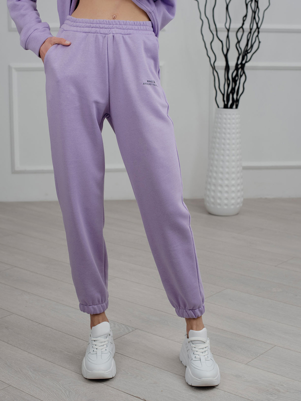 Fioletowe spodnie sportowe Azuri z dresówki