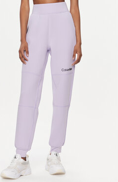 Fioletowe spodnie sportowe Calvin Klein z dresówki