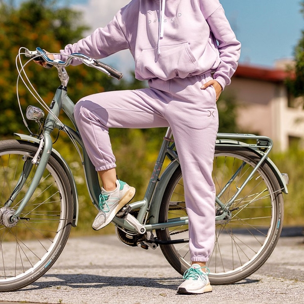 Fioletowe spodnie sportowe DKDreskod z bawełny