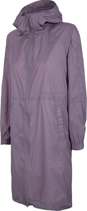 Fioletowy płaszcz 4F w stylu casual z kapturem
