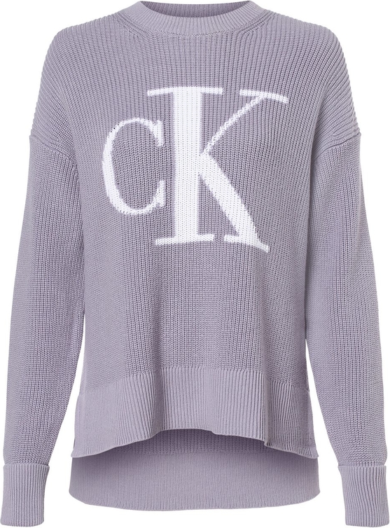 Fioletowy sweter Calvin Klein z bawełny