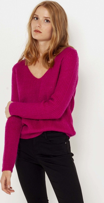 Fioletowy sweter Camaieu w stylu casual