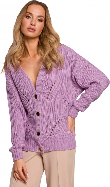Fioletowy sweter MOE w stylu casual