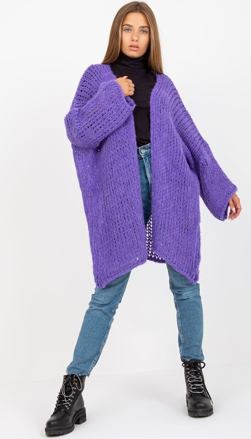 Fioletowy sweter Och Bella w stylu casual