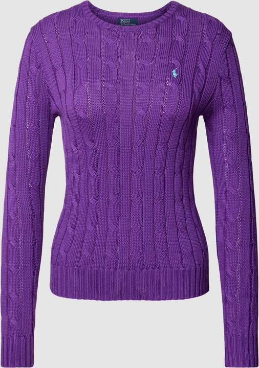 Fioletowy sweter POLO RALPH LAUREN z bawełny
