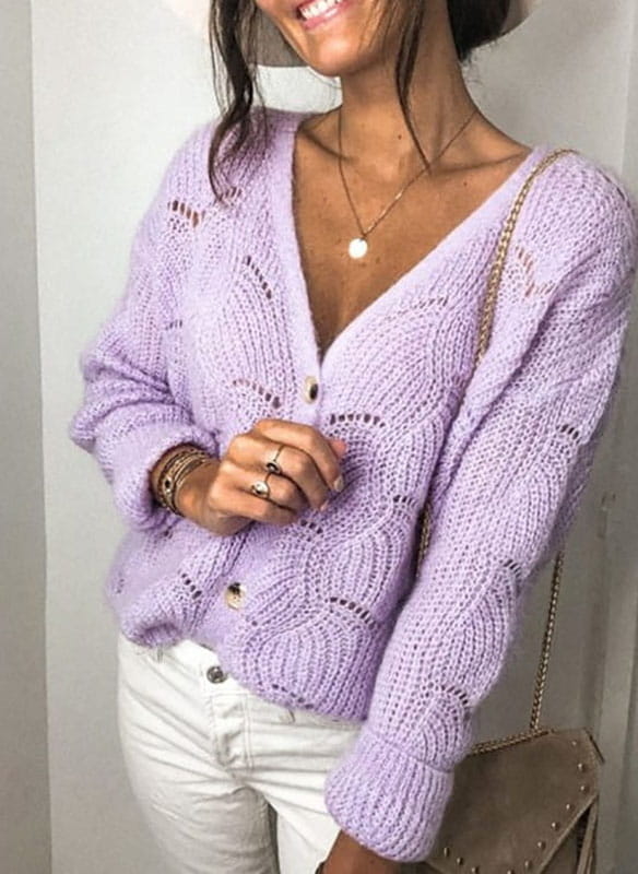 Fioletowy sweter Sandbella w stylu casual