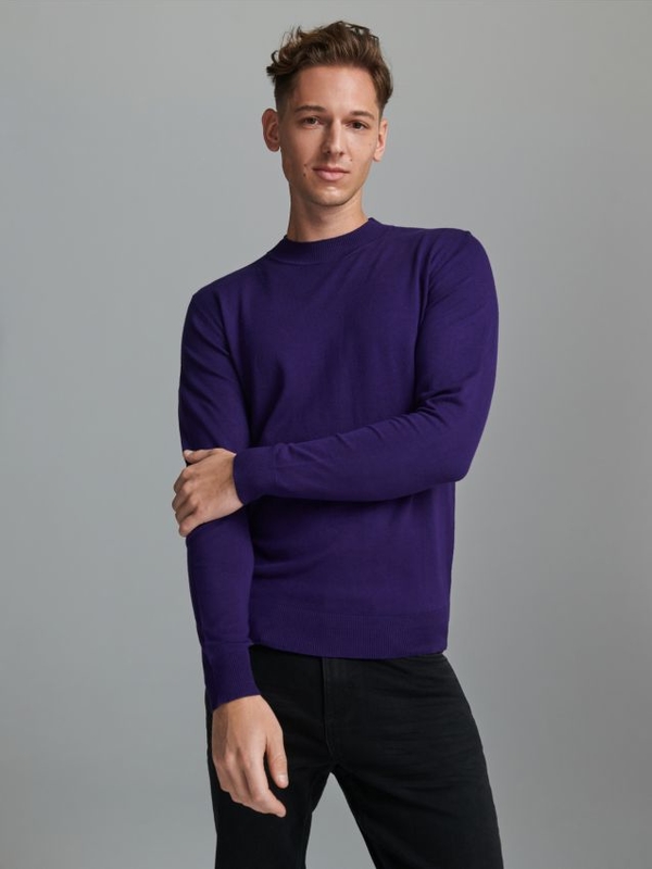 Fioletowy sweter Sinsay z okrągłym dekoltem