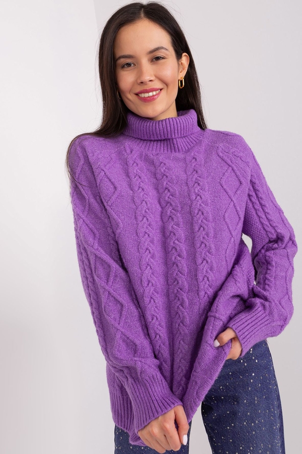 Fioletowy sweter Wool Fashion Italia