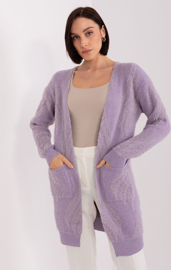 Fioletowy sweter Wool Fashion Italia w stylu casual