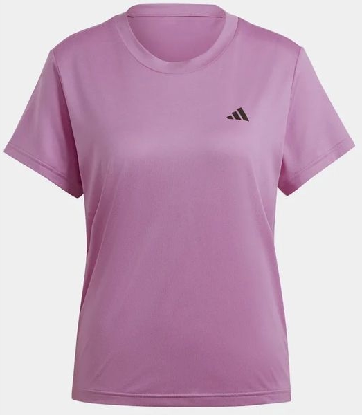 Fioletowy t-shirt Adidas z okrągłym dekoltem w sportowym stylu z krótkim rękawem