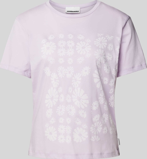 Fioletowy t-shirt ARMEDANGELS z bawełny