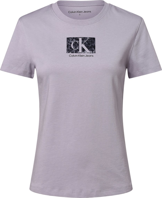 Fioletowy t-shirt Calvin Klein w stylu casual